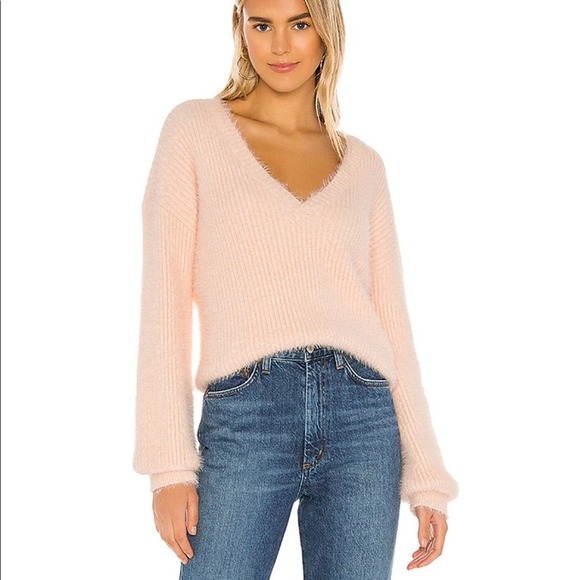 Majorelle‎ eyelash fuzzy blush pink sweater Size Small minimalist spring - Picture 1 of 7